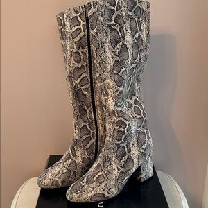 New York & Company Snakeskin Pattern Knee-High Boots